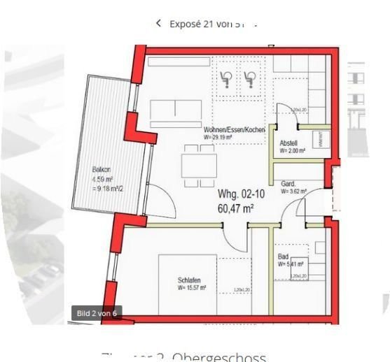 Wohnung zur Miete 650 € 2 Zimmer 60 m²<br/>Wohnfläche 1.<br/>Geschoss Kernstadt - Ost Lahr/Schwarzwald 77933