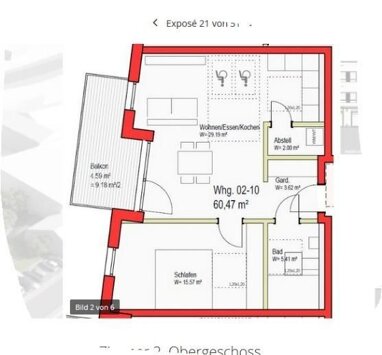 Wohnung zur Miete 650 € 2 Zimmer 60 m² 1. Geschoss Kernstadt - Ost Lahr/Schwarzwald 77933