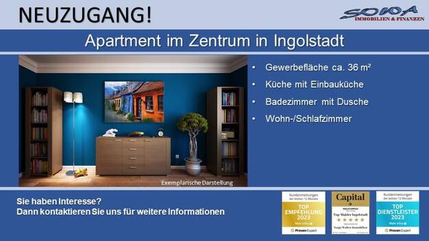 Wohnung zum Kauf 150.000 € 1 Zimmer 36 m² Altstadt - Südwest Ingolstadt 85049