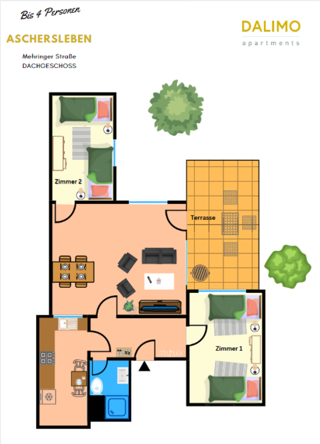 Wohnung zur Miete Wohnen auf Zeit 3.638 € 3 Zimmer 70 m²<br/>Wohnfläche ab sofort<br/>Verfügbarkeit Mehringer Straße Aschersleben Aschersleben 06449