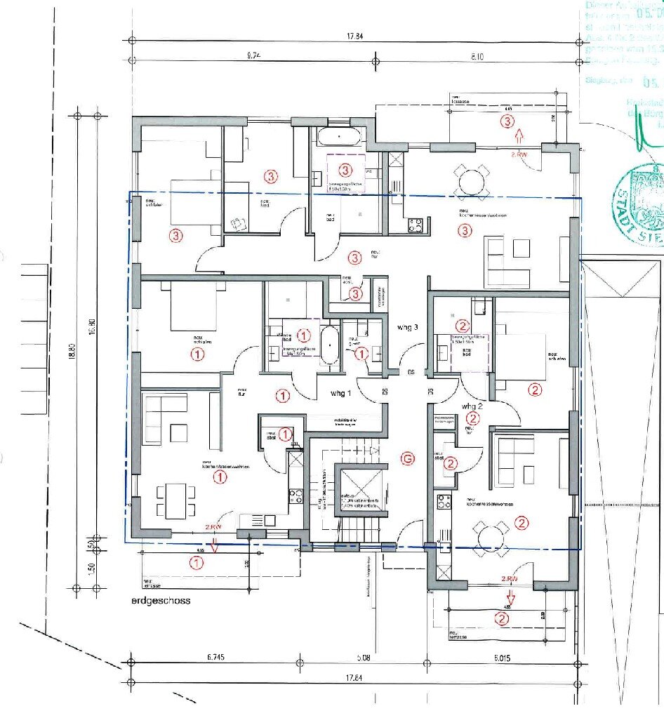 Wohnung zum Kauf provisionsfrei 343.238 € 2 Zimmer 61 m²<br/>Wohnfläche EG<br/>Geschoss Wahllokal 20 Siegburg 53721