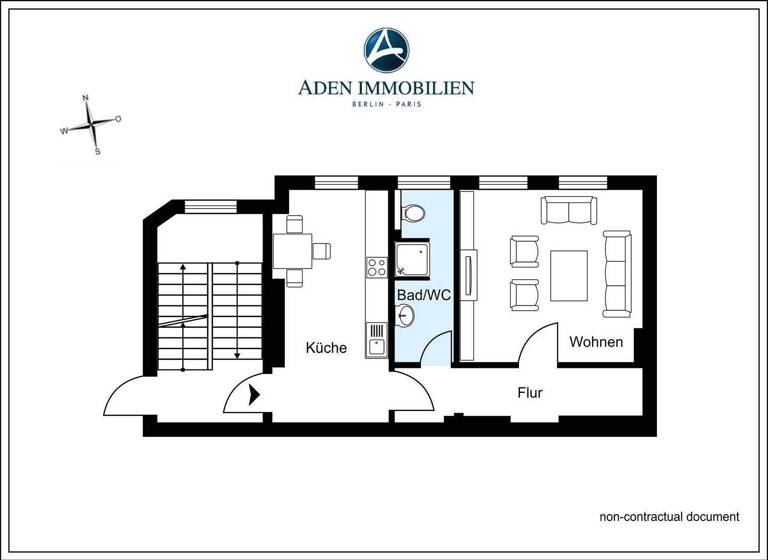 Studio zum Kauf provisionsfrei 259.000 € 1 Zimmer 48,6 m² 3. Geschoss Barstr. 31 Wilmersdorf Berlin 10713