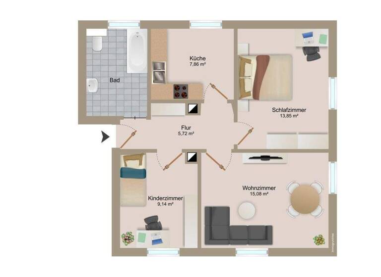 Wohnung zum Kauf 190.000 € 3 Zimmer 58,1 m² Rielasingen Rielasingen-Worblingen / Arlen 78239