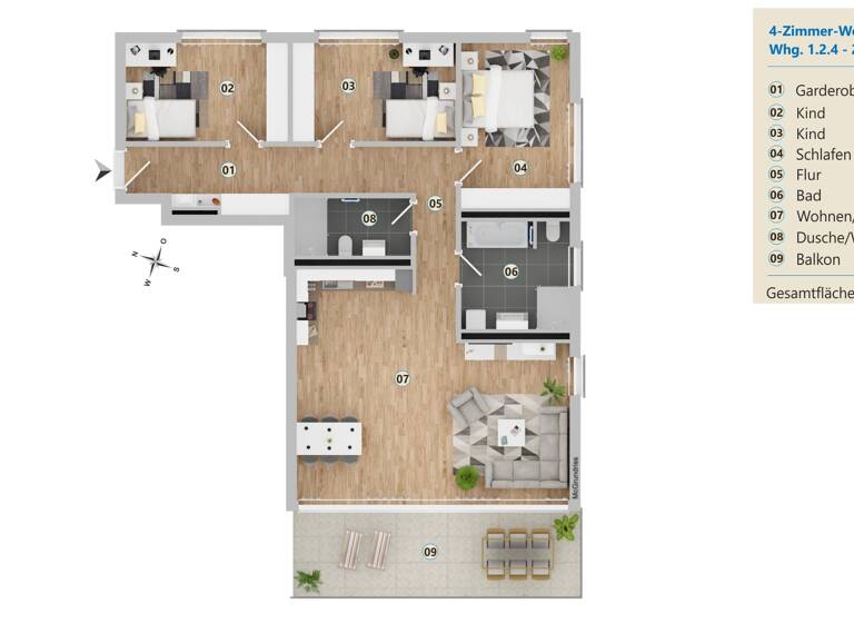 Terrassenwohnung zur Miete 1.822 € 4 Zimmer 121 m²<br/>Wohnfläche 2.<br/>Geschoss Friedrichshafener Str. 149 Langenargen Langenargen 88085