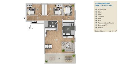 Terrassenwohnung zur Miete 1.822 € 4 Zimmer 121 m² 2. Geschoss Friedrichshafener Str. 149 Langenargen Langenargen 88085