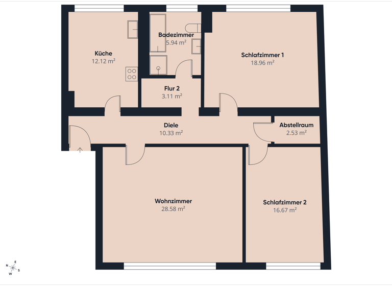 Wohnung zur Miete 950 € 3 Zimmer 97 m² 1. Geschoss frei ab 01.05.2026 Ahrweiler Bad Neuenahr-Ahrweiler 53474