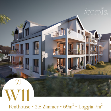 Penthouse zum Kauf - Neubau provisionsfrei 379.000 € 2 Zimmer 69 m² Dachgeschoss, 2. Geschoss frei ab sofort Dettenseer Straße 70 Empfingen Empfingen 72186