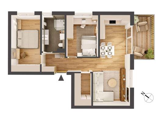 Wohnung zum Kauf - Neubau provisionsfrei 370.000 € 3 Zimmer 66,1 m² 1. Geschoss Franz-Prantl-Park 1 Jenbach 6200