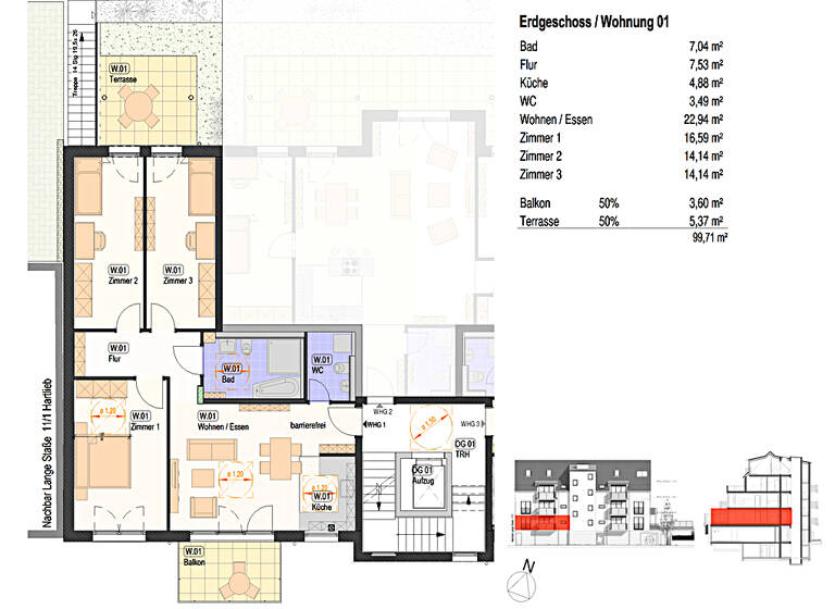 Wohnung zum Kauf provisionsfrei 596.000 € 4 Zimmer 99 m² Nürtingen / Neckarhausen 72622
