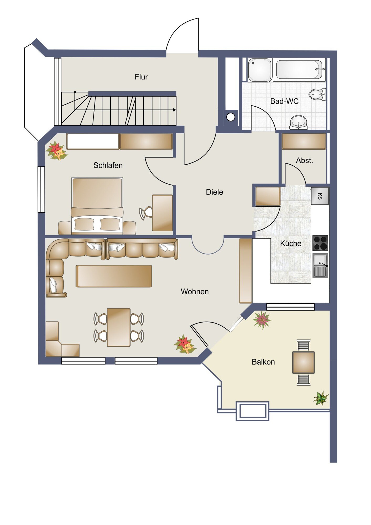 Wohnung zum Kauf 255.000 € 2,5 Zimmer 65,6 m²<br/>Wohnfläche Stetten Leinfelden-Echterdingen / Stetten 70771