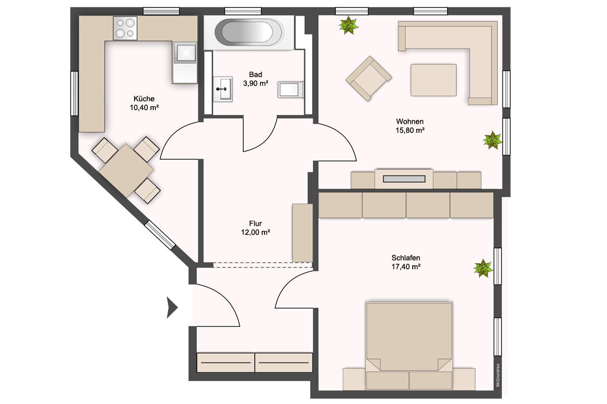 Wohnung zur Miete 500 € 2 Zimmer 59,9 m²<br/>Wohnfläche EG<br/>Geschoss 01.03.2025<br/>Verfügbarkeit Thomas-Mann-Straße 20 Radebeul 01445