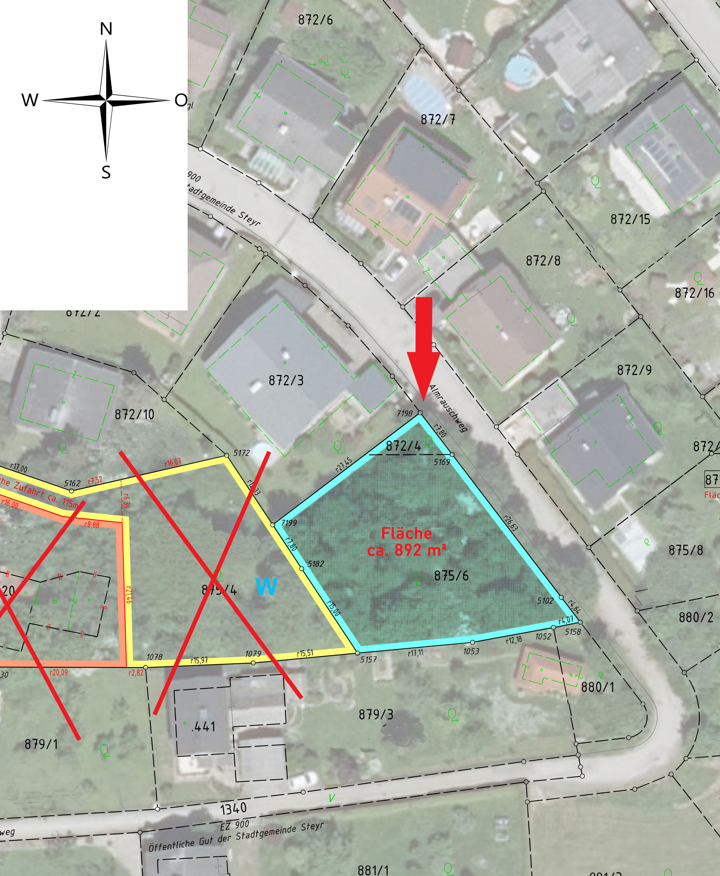 Grundstück zum Kauf 255.000 € 892 m²<br/>Grundstück Steyr Steyr(Stadt) 4400