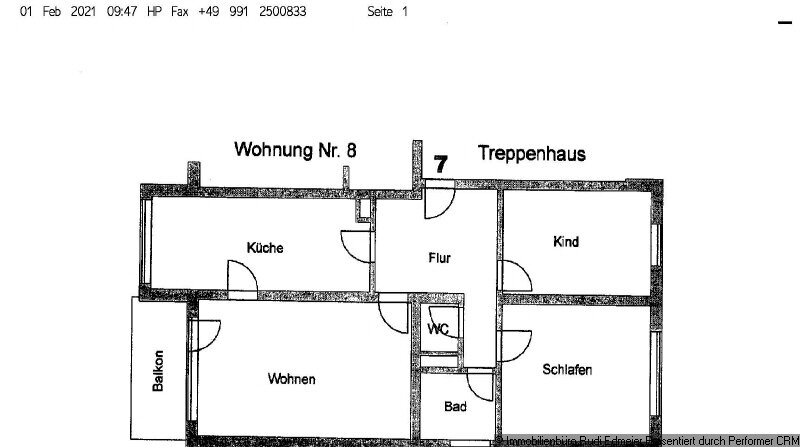 Wohnung zum Kauf 249.000 € 3 Zimmer 80 m²<br/>Wohnfläche 2.<br/>Geschoss Troststr. Deggendorf Deggendorf 94469