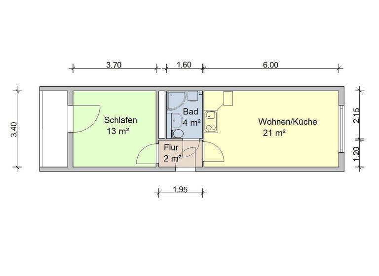 Wohnung zur Miete 226 € 2 Zimmer 41 m² EG frei ab 15.05.2026 Max-Planck-Straße 32 Eckersbach Zwickau 08066