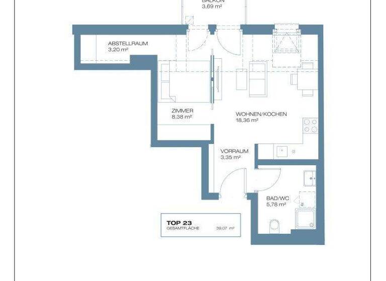 Wohnung zum Kauf provisionsfrei 376.800 € 2 Zimmer 39,1 m² 4. Geschoss Ruthnergasse Wien 1210