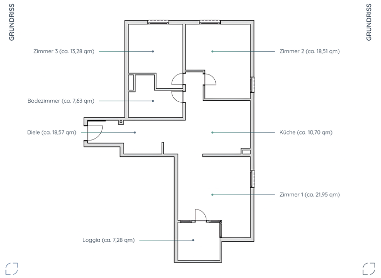 Wohnung zum Kauf 549.000 € 3 Zimmer 94,3 m² 1. Geschoss Einbecker Straße 57 Friedrichsfelde Berlin 10315