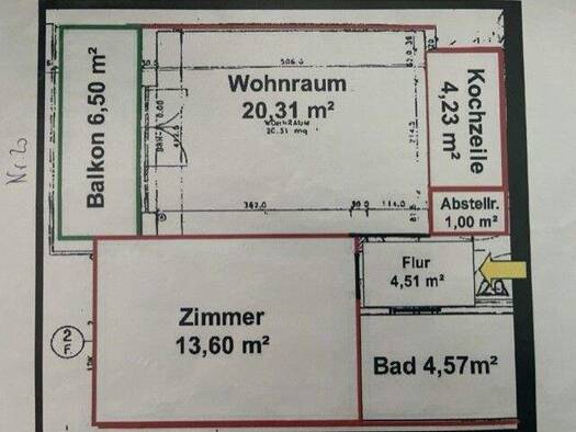 Wohnung zur Miete 510 € 2 Zimmer 51,5 m² 2. Geschoss frei ab sofort Max-Liebermann-Straße 8 Möckern Leipzig 04159