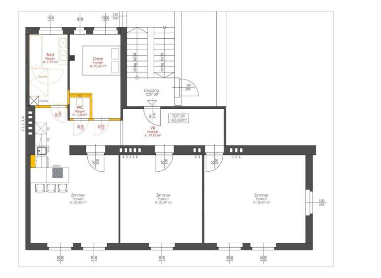 Wohnung zum Kauf 590.000 € 4 Zimmer 108,6 m² 3. Geschoss Tivoligasse Wien 1120