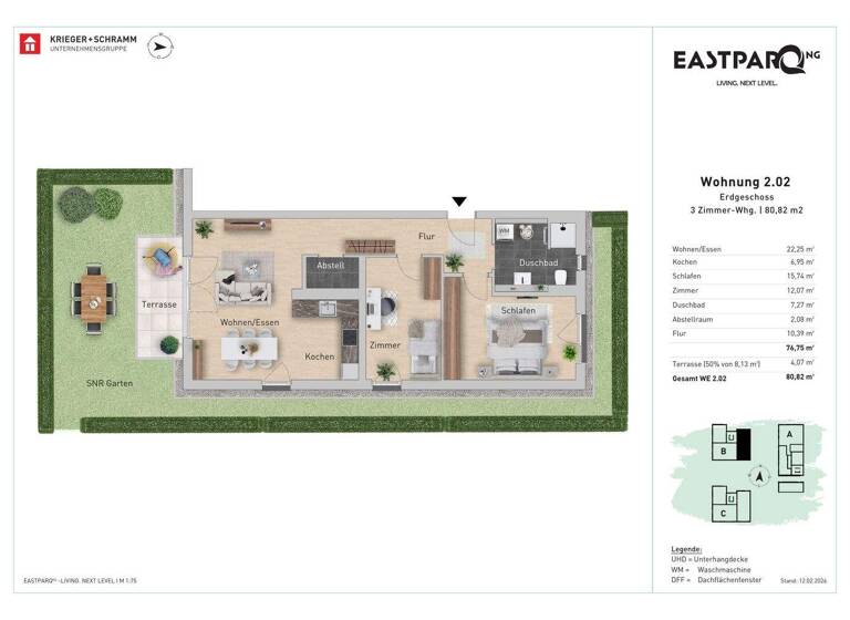 Wohnung zum Kauf - Erstbezug 691.200 € 3 Zimmer 80,8 m² EG Dieburger Str. 12 e Sachsenhausen Frankfurt am Main 60599
