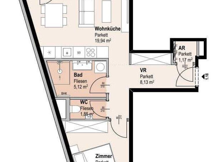Wohnung zum Kauf 423.100 € 2 Zimmer 48,8 m² 3. Geschoss Siebenbrunnengasse 44 Wien 1050