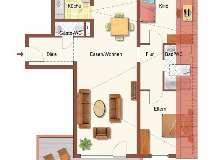 Wohnung zum Kauf 350.000 € 3,5 Zimmer 93 m²<br/>Wohnfläche Dachgeschoss, 5.<br/>Geschoss ab sofort<br/>Verfügbarkeit Stetten Leinfelden-Echterdingen 70771