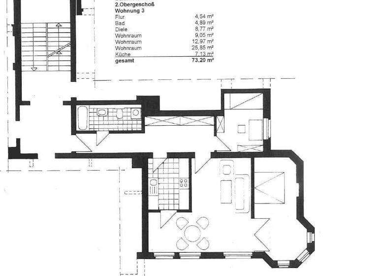 Wohnung zur Miete 439 € 3 Zimmer 73,2 m² 2. Geschoss Innenstadt Gera 07545