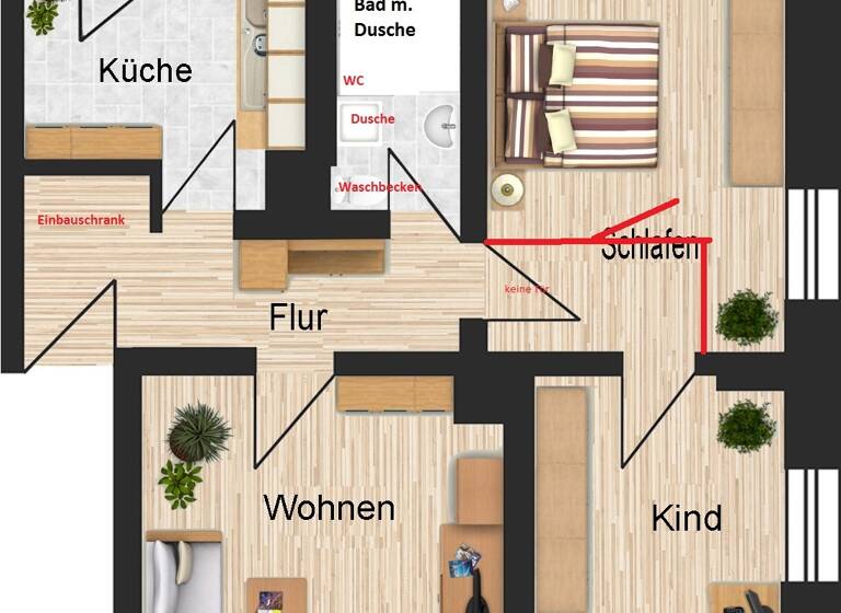 Wohnung zur Miete 549 € 3 Zimmer 69 m² 1. Geschoss frei ab 01.03.2026 Leulitzer Str. 8 Bennewitz 04828