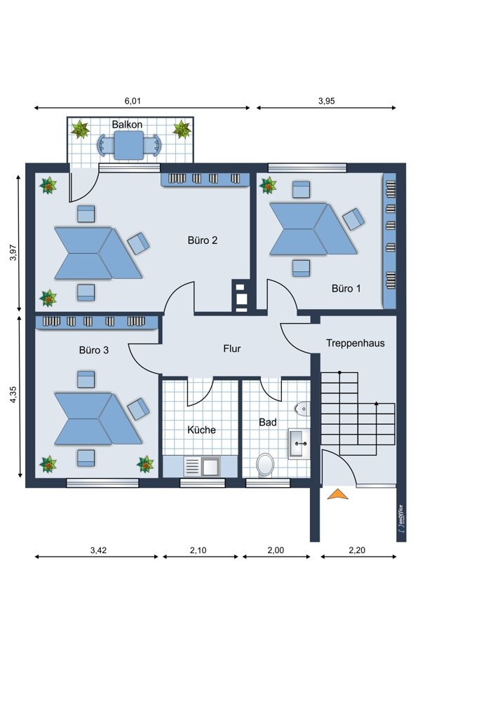 Bürofläche zur Miete 10 € 75 m²<br/>Bürofläche Tinsdaler Weg 177 Wedel 22880