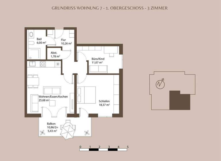 Wohnung zum Kauf - Erstbezug provisionsfrei 612.000 € 3 Zimmer 78,6 m² 1. Geschoss Westenviertel Regensburg 93049