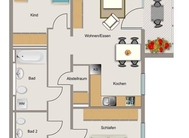 Wohnung zur Miete - Erstbezug nur mit Wohnberechtigungsschein 550 € 3 Zimmer 78,6 m² EG frei ab 01.08.2026 Querenburger Straße 47 Wiemelhausen Bochum 44789