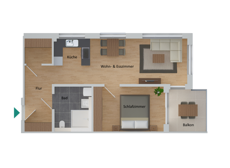 Wohnung zur Miete 1.210 € 2 Zimmer 63,6 m²<br/>Wohnfläche 1.<br/>Geschoss ab sofort<br/>Verfügbarkeit Schliffkopfstraße 5/1 Herrenberg Herrenberg 71083