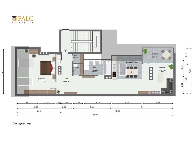 Wohnung zur Miete 2.834 € 2 Zimmer 105 m² Ludwigsvorstadt-Isarvorstadt München 80469