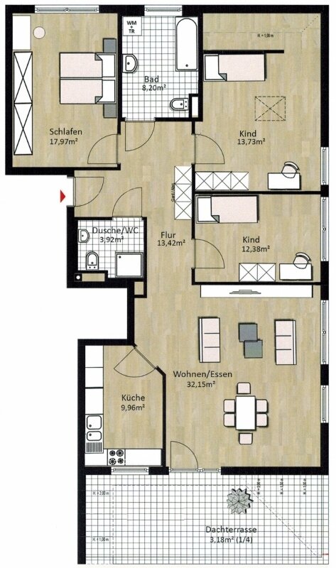 Maisonette zur Miete 1.690 € 4,5 Zimmer 117 m²<br/>Wohnfläche 4.<br/>Geschoss Manzen - Ursenwang - St. Gotthart Göppingen 73037