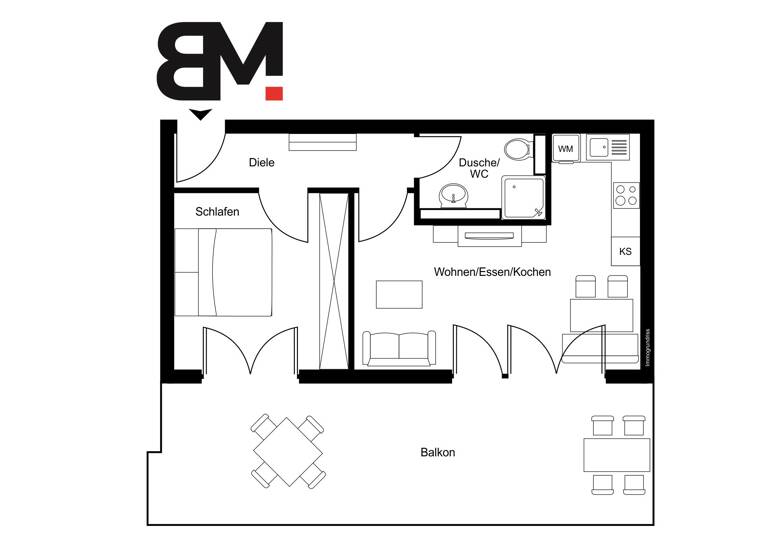 Penthouse zum Kauf 265.000 € 2 Zimmer 50,3 m²<br/>Wohnfläche 2.<br/>Geschoss Onolzheim Crailsheim / Onolzheim 74564