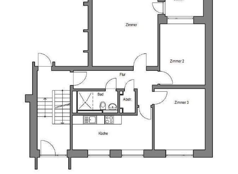 Wohnung zur Miete nur mit Wohnberechtigungsschein 520 € 3 Zimmer 76,5 m² 3. Geschoss frei ab 16.03.2026 Innstr. 14 Sennestadt Bielefeld 33689