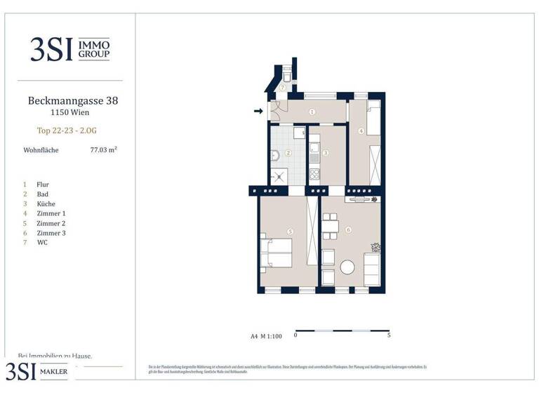 Wohnung zum Kauf 185.000 € 3 Zimmer 77 m² 2. Geschoss Beckmanngasse 38 Wien 1150