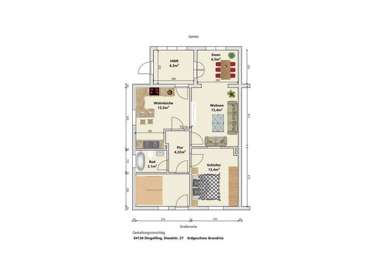Doppelhaushälfte zum Kauf 349.000 € 6 Zimmer 120 m² 600 m² Grundstück Dingolfing 84130