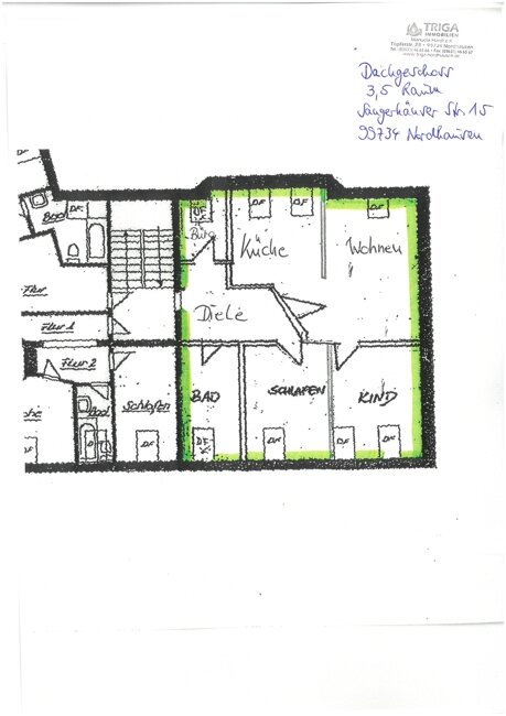 Wohnung zur Miete 565 € 3,5 Zimmer 85 m²<br/>Wohnfläche 4.<br/>Geschoss Nordhausen Nordhausen 99734