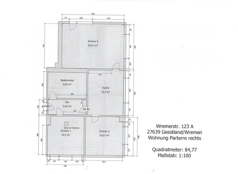 Wohnung zur Miete 850 € 3 Zimmer 85 m² Geschoss EG/2 frei ab sofort Wremen Wurster Nordseeküste 27639