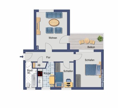 Wohnung zum Kauf provisionsfrei 155.000 € 2,5 Zimmer 68 m² 1. Geschoss Askanierring 62 Spandau Berlin 13585