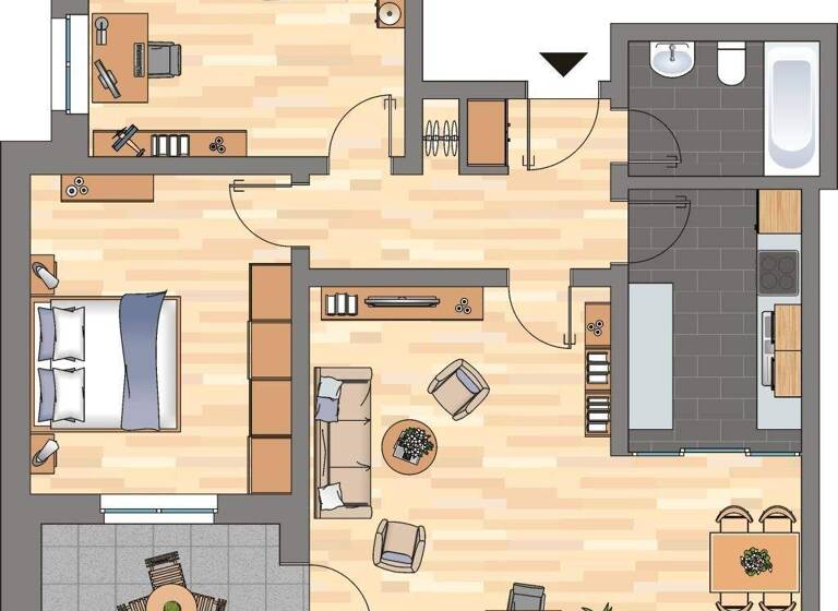 WG-Zimmer zur Miete 424 € 3 Zimmer 73,8 m² 8. Geschoss Europaring 4 Neuende Wilhelmshaven 26389