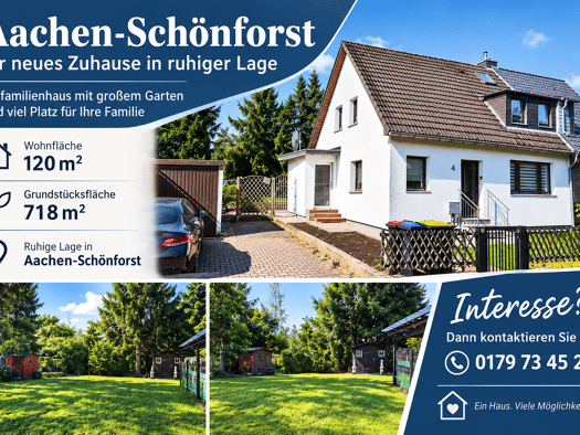 Einfamilienhaus zum Kauf 465.000 € 5 Zimmer 119 m² 718 m² Grundstück frei ab sofort Rosenweg 4 Aachen Aachen 52078