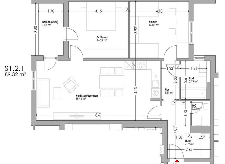 Wohnung zur Miete 721 € 3 Zimmer 89,3 m² 2. Geschoss Schwandorf 92421