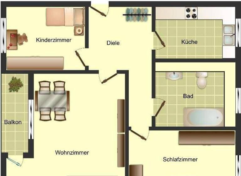 Wohnung zur Miete 569 € 3 Zimmer 63,8 m² 1. Geschoss frei ab 16.03.2026 Am Röteringshof 12 Innenstadt Ahlen 59229