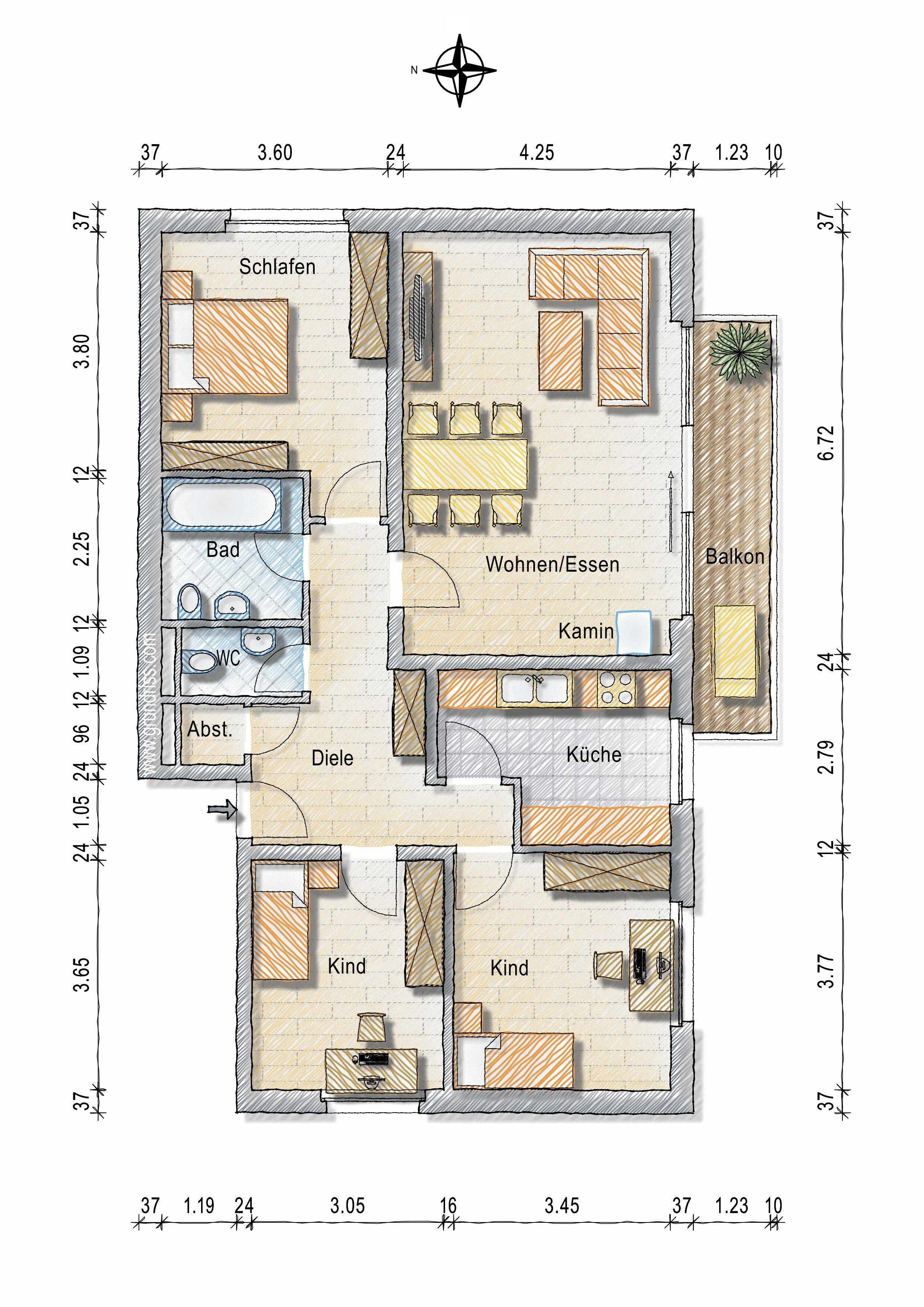 Wohnung zum Kauf 189.000 € 4 Zimmer 105 m²<br/>Wohnfläche 1.<br/>Geschoss Wermigsen  /  Wiesengrund Iserlohn 58636