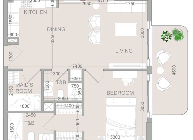 Wohnung zum Kauf provisionsfrei 311.476 € 2,5 Zimmer 71,3 m² Dubai 00000