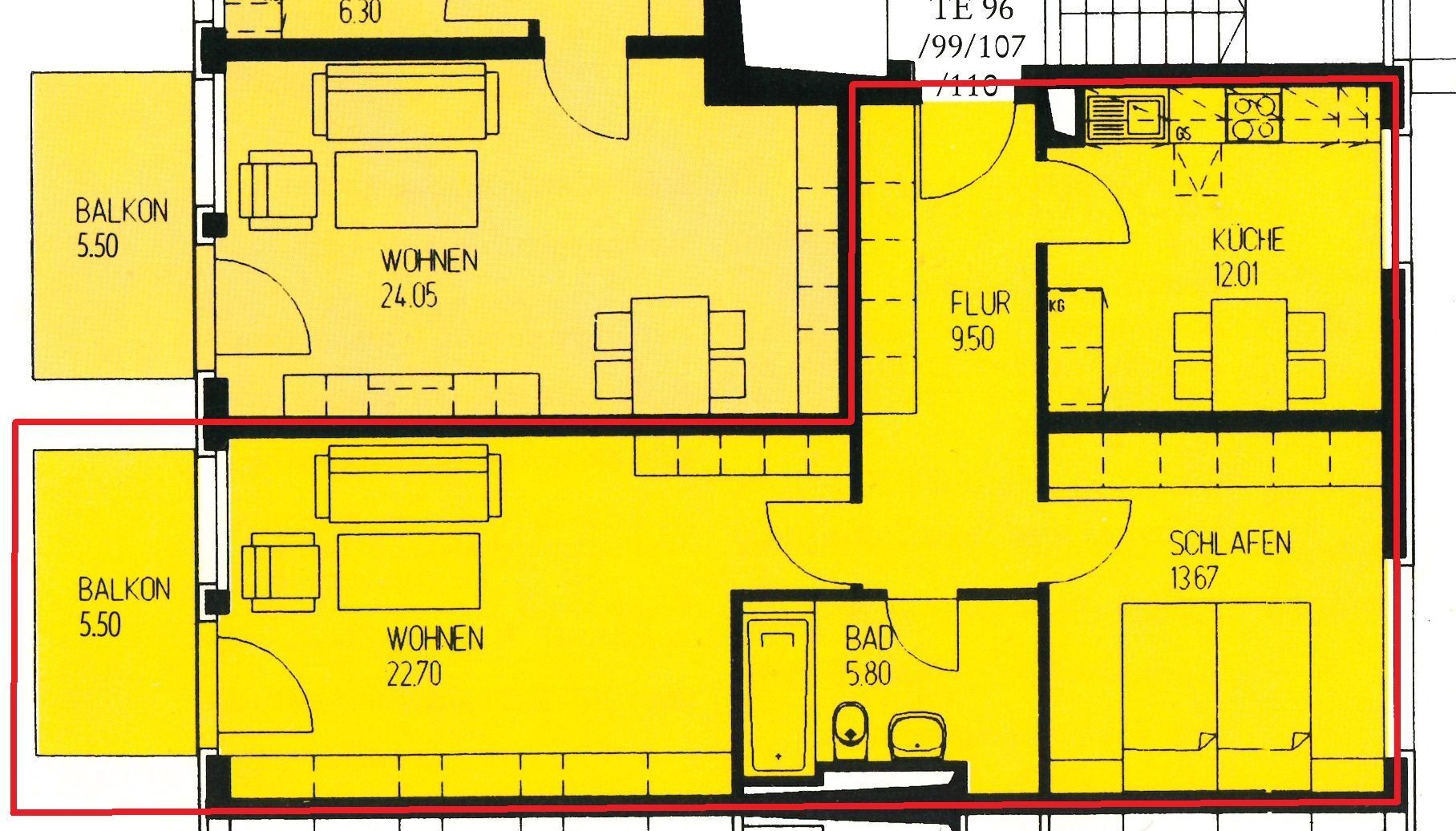 Wohnung zur Miete 594 € 2 Zimmer 66 m²<br/>Wohnfläche 3.<br/>Geschoss 01.03.2025<br/>Verfügbarkeit Hopfenweg 2-22 Radeberger Vorstadt (Angelikastr.) Dresden 01099