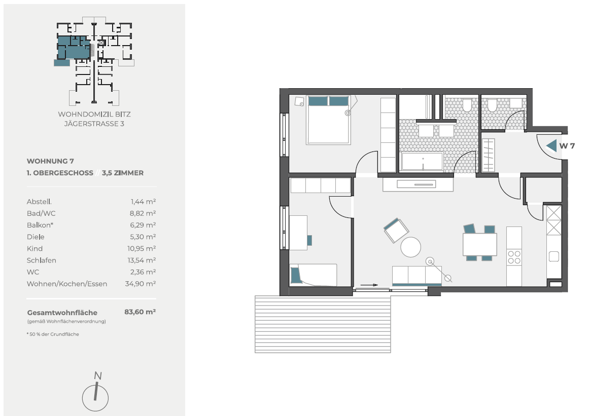 Wohnung zur Miete 840 € 3,5 Zimmer 83,6 m²<br/>Wohnfläche 1.<br/>Geschoss 01.01.2025<br/>Verfügbarkeit Jägerstr. 3 Bitz 72475