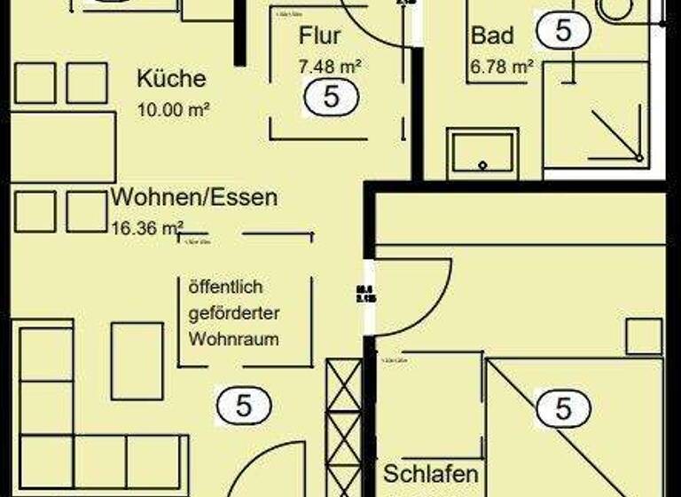 Wohnung zur Miete - Erstbezug 365 € 2 Zimmer 60,9 m² 1. Geschoss Recke 49509