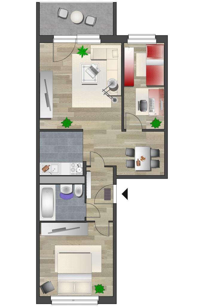 Wohnung zur Miete 349 € 3 Zimmer 56,2 m²<br/>Wohnfläche EG<br/>Geschoss 01.12.2024<br/>Verfügbarkeit Paul-Bertz-Str. 107 Helbersdorf 613 Chemnitz 09120